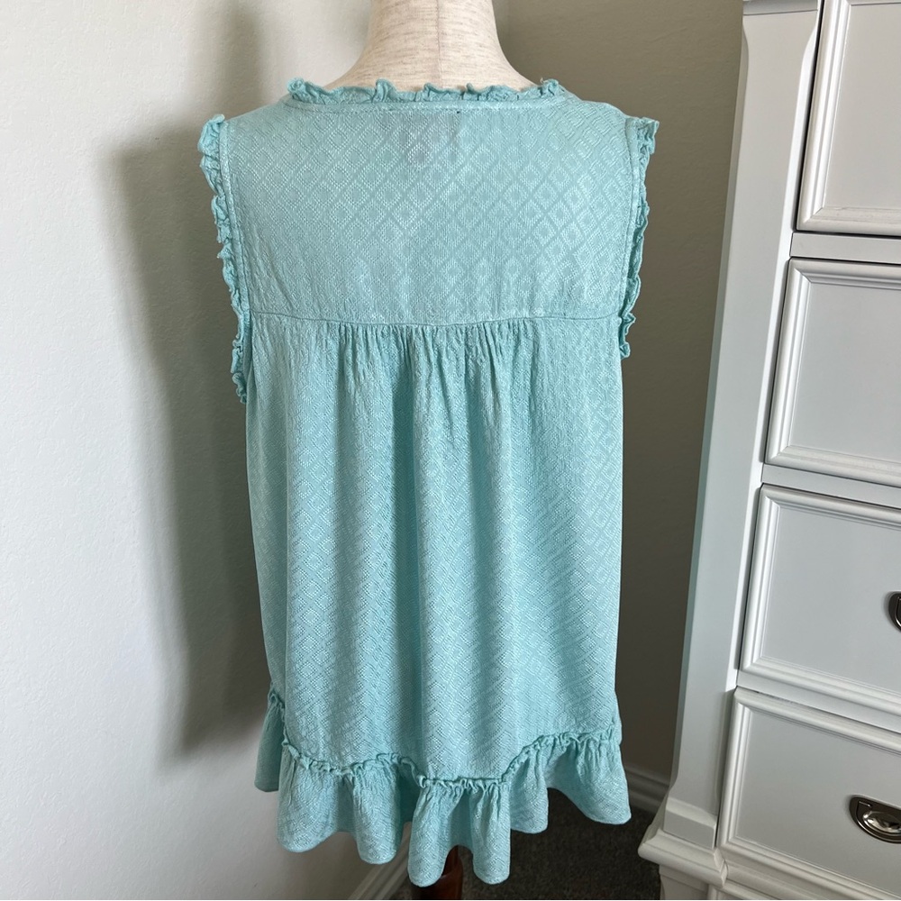 Blue Ruffle Tank - Picture 6 of 8